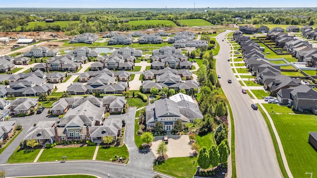 bird's eye view with a residential view