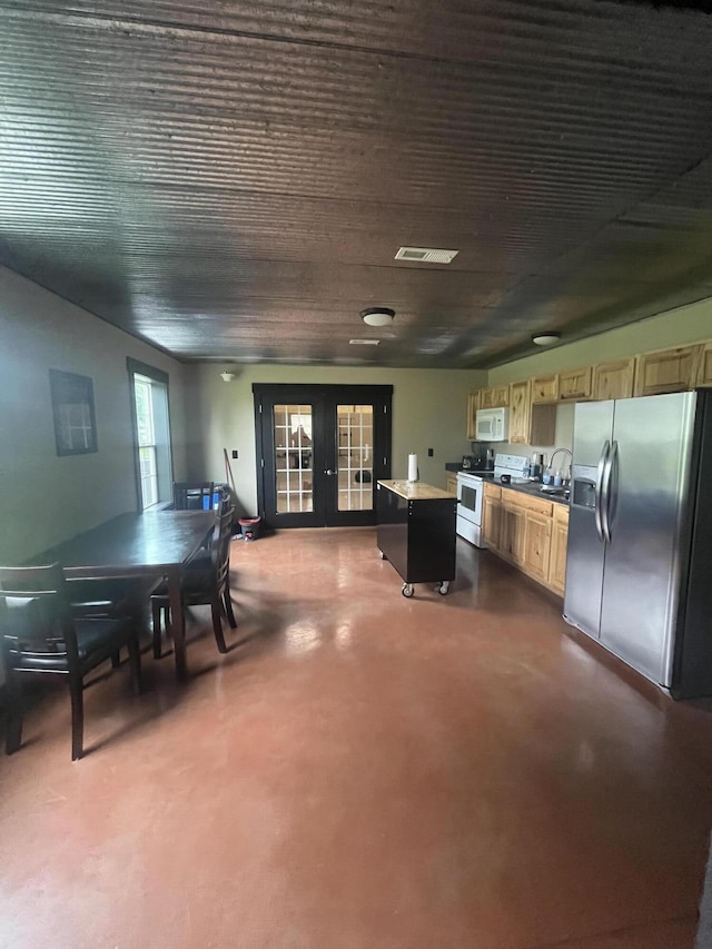 45 Pine Crest Rd, Lancaster, KY 40444 - dining area featuring concrete flooring, visible vents, and french doors