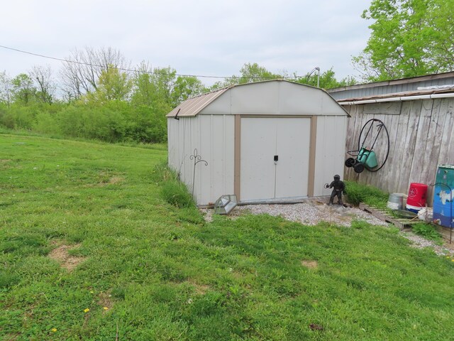 view of shed