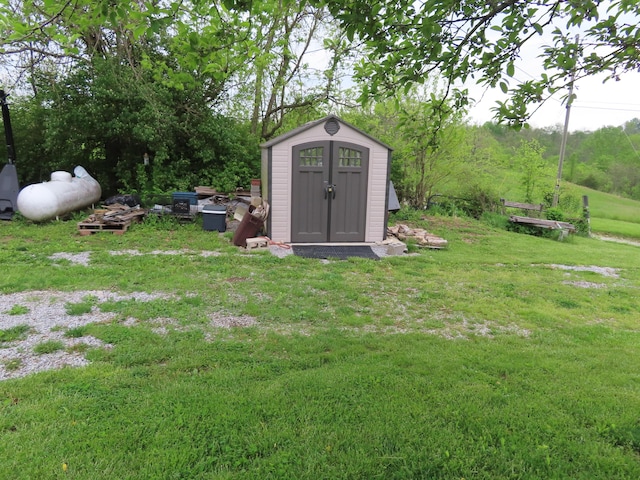 view of shed