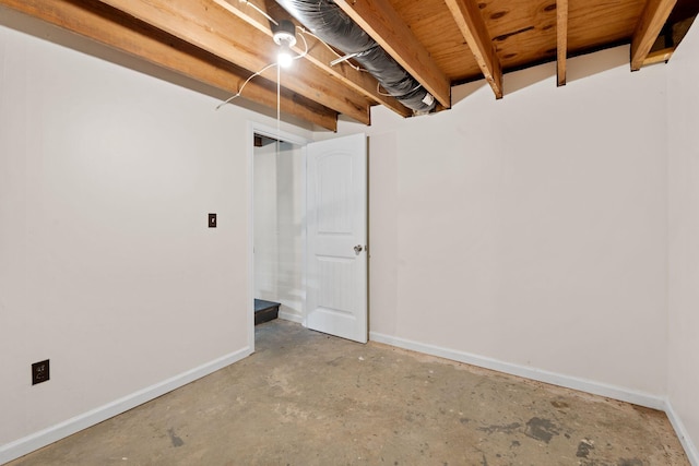 basement with baseboards
