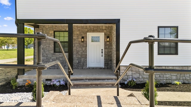 262 Main St, Salt Lick, KY 40371 - property entrance with stone siding