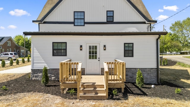 262 Main St, Salt Lick, KY 40371 - back of property featuring a wooden deck