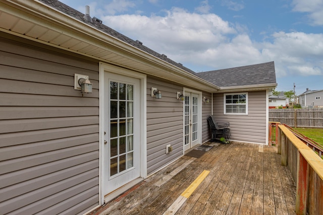 wooden terrace with fence