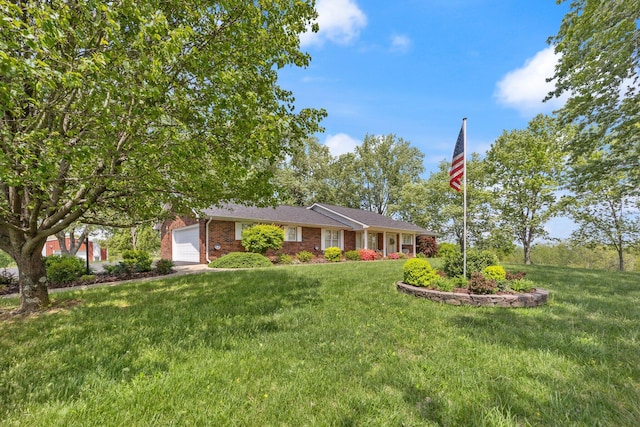 223 Lanetown Rd, Nancy, KY 42544 - single story home featuring an attached garage, brick siding, and a front yard