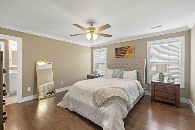 901 Auckland Ave, Richmond, KY 40475 - bedroom with ornamental molding, wood finished floors, baseboards, and a ceiling fan