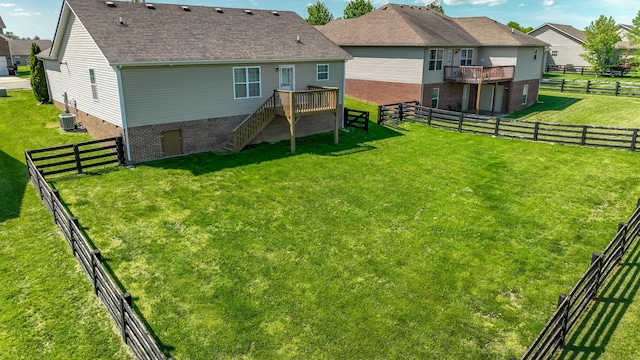 165 Meridian Way, Richmond, KY 40475 - back of house with a fenced backyard, a wooden deck, and stairway