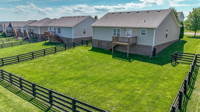 165 Meridian Way, Richmond, KY 40475 - back of house featuring stairs, a fenced backyard, a wooden deck, and a yard
