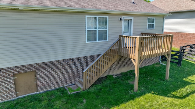 165 Meridian Way, Richmond, KY 40475 - deck with fence, a yard, and stairway