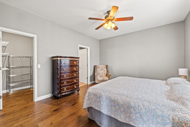 1620 Hannah Dr, Lawrenceburg, KY 40342 - bedroom with a ceiling fan, baseboards, and wood finished floors