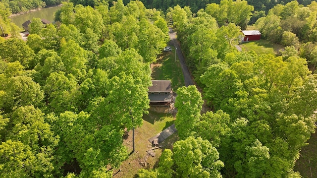 aerial view featuring a forest view