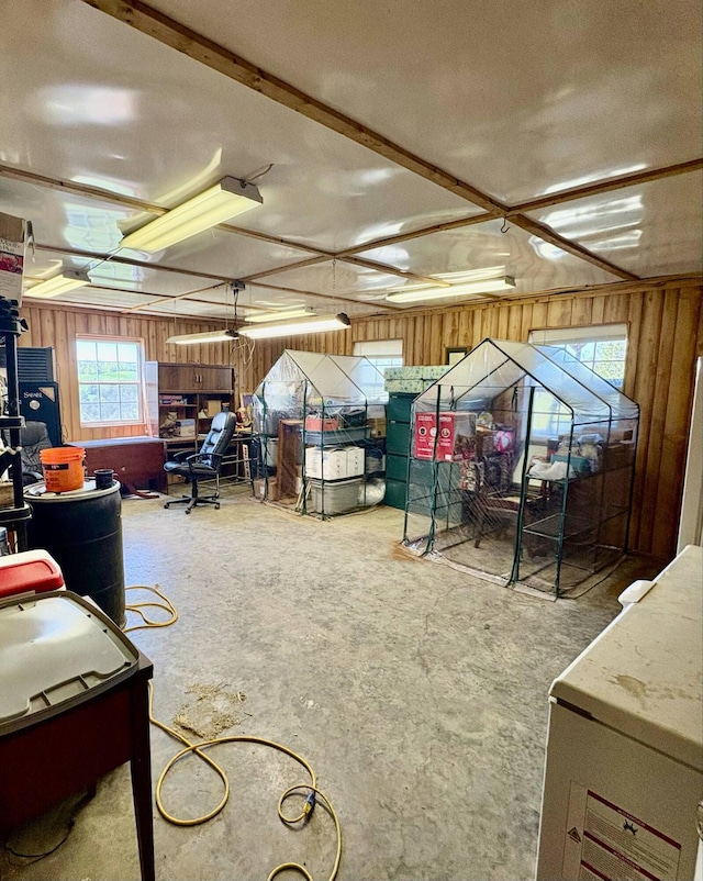 980 Persimmon Ridge Rd, Carlisle, KY 40311 - misc room featuring wooden walls and unfinished concrete floors