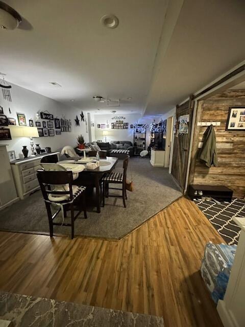 dining room with dark wood-style floors