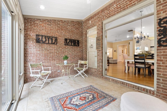 3283 Snaffle Rd, Lexington, KY 40513 - sunroom / solarium featuring a chandelier