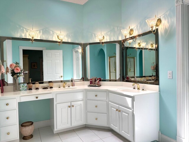 101 Wildwood Dr, Somerset, KY 42503 - bathroom featuring double vanity, a sink, and tile patterned floors