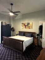 519 Ann St, Frankfort, KY 40601 - bedroom with dark colored carpet and ceiling fan