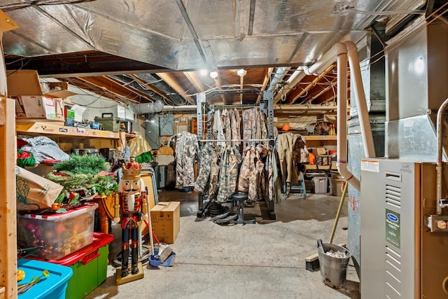 unfinished below grade area with heating unit
