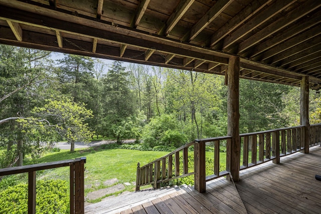 2616 Doylesville Rd, Richmond, KY 40475 - deck featuring a lawn and a view of trees