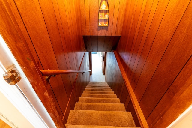 1160 Prather Dr, Nancy, KY 42544 - stairs with wood walls