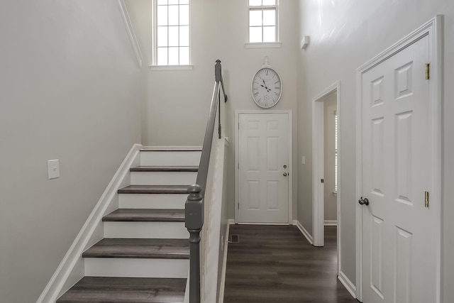132 Mason Springs Dr, Nicholasville, KY 40356 - stairs featuring wood finished floors and baseboards