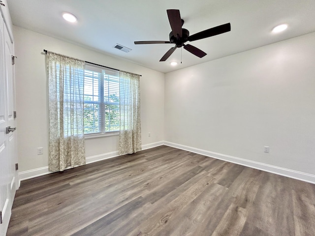 11 Marco Island Dr, Somerset, KY 42503 - spare room featuring wood finished floors, a ceiling fan, baseboards, and recessed lighting