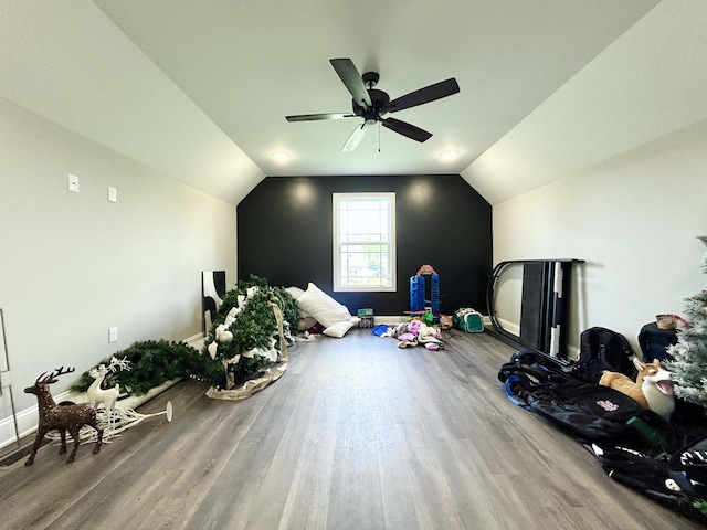 11 Marco Island Dr, Somerset, KY 42503 - additional living space with wood finished floors, vaulted ceiling, baseboards, and ceiling fan