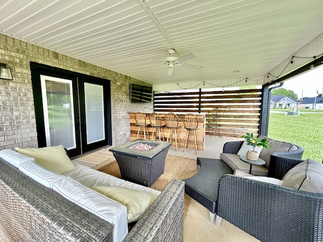 11 Marco Island Dr, Somerset, KY 42503 - view of patio with an outdoor hangout area and ceiling fan