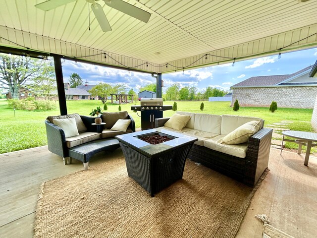 11 Marco Island Dr, Somerset, KY 42503 - view of patio / terrace featuring an outdoor living space with a fire pit and grilling area