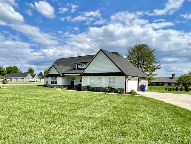 11 Marco Island Dr, Somerset, KY 42503 - view of front of home with a garage, concrete driveway, a front yard, and roof with shingles