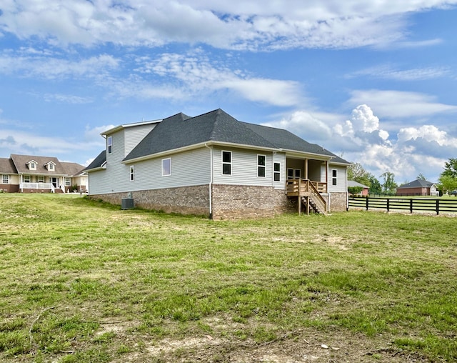 108 Patriot Dr, Science Hill, KY 42553 - rear view of property with stairway and roof with shingles