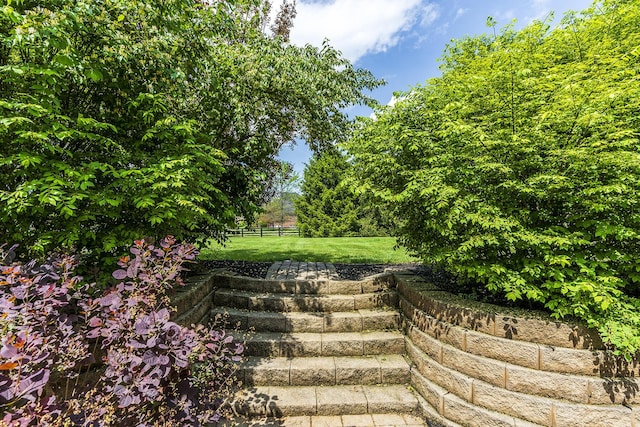 view of yard with fence