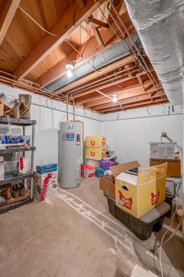 525 Hiawatha Trl, Frankfort, KY 40601 - unfinished basement with water heater and concrete block wall