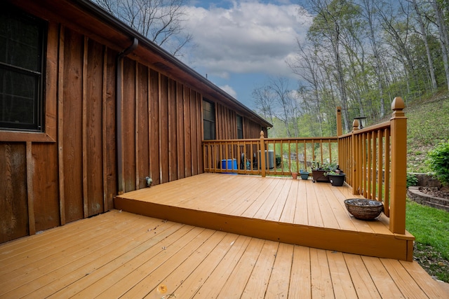 wooden terrace with central AC