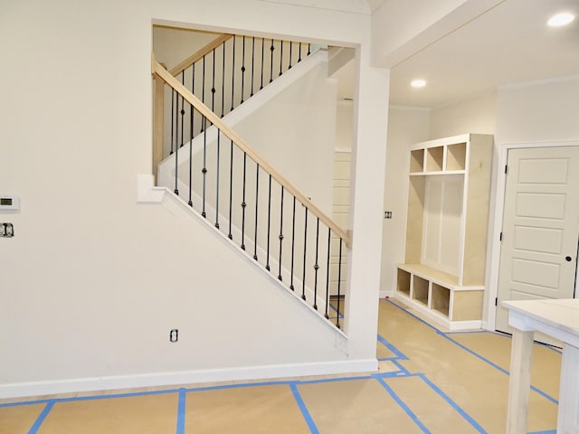4165 Meadowlark Ln, Lexington, KY 40509 - mudroom featuring recessed lighting and baseboards