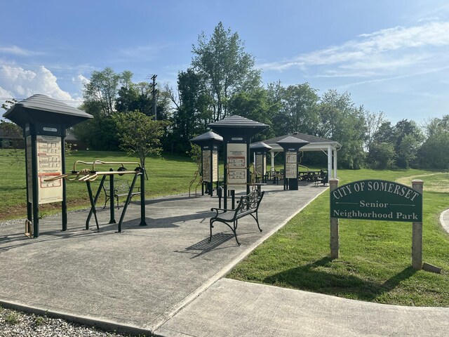surrounding community featuring a gazebo and a yard