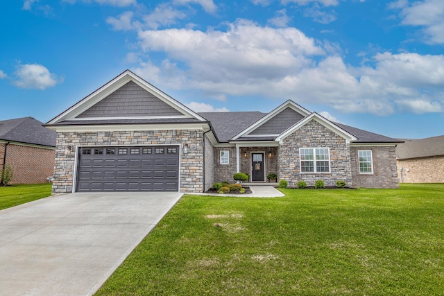 1035 Vineyard Way, Berea, KY 40403 - view of front of house featuring a front yard, stone siding, concrete driveway, and a garage