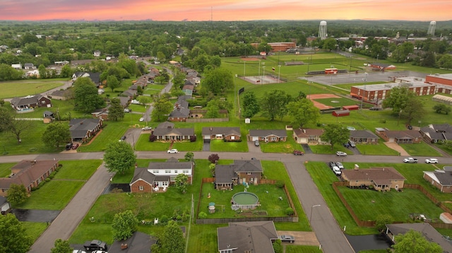136 Pin Oak Dr, Lancaster, KY 40444 - aerial view at dusk with a residential view