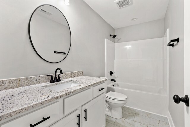 563 Middle Creek Way, Berea, KY 40403 - full bath with toilet, visible vents, marble finish floor, and vanity