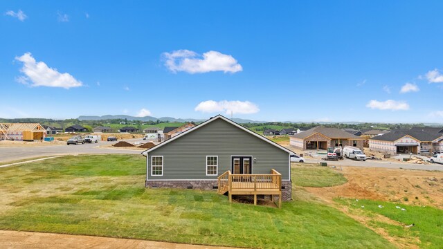 563 Middle Creek Way, Berea, KY 40403 - back of house with a residential view, a mountain view, a lawn, and crawl space