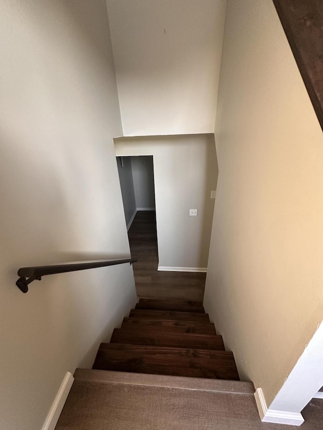 1072 Jenny Lilllard Rd, Lawrenceburg, KY 40342 - staircase featuring baseboards and wood finished floors
