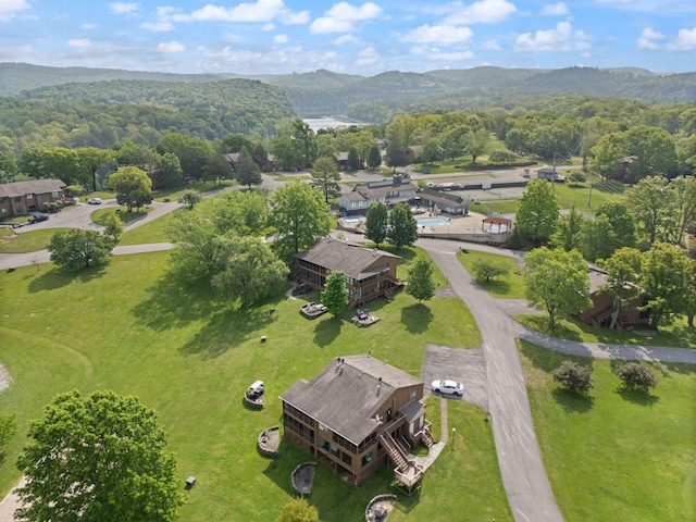 aerial view featuring a mountain view
