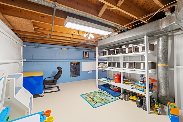 107 Highview Dr, Midway, KY 40347 - recreation room with concrete block wall