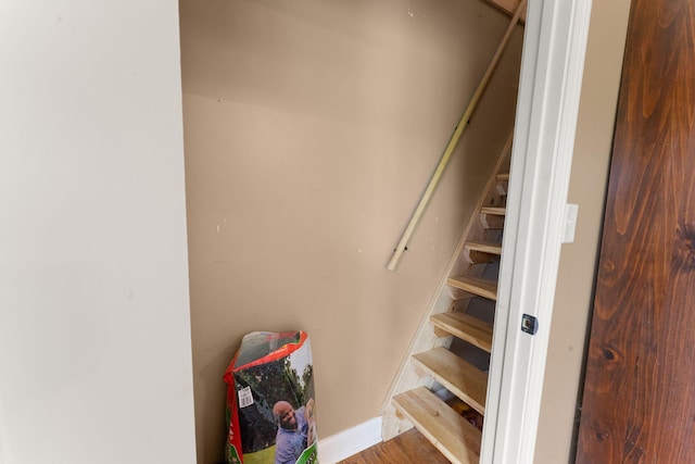 7314 Blue Level Rd, Rockfield, KY 42274 - staircase with baseboards and wood finished floors