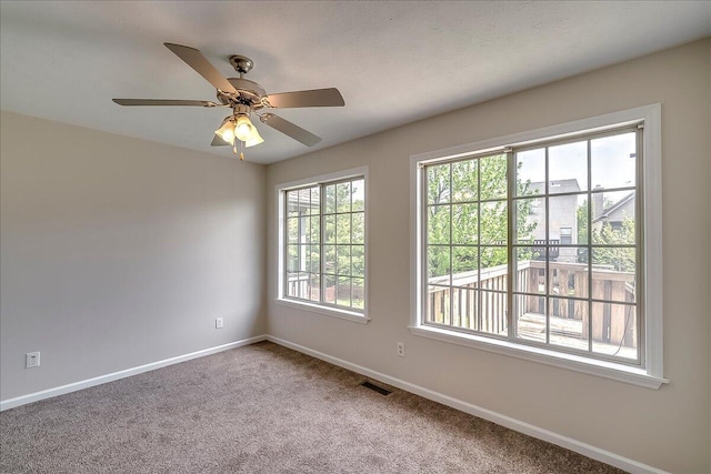 1148 Oatlands Park, Lexington, KY 40509 - unfurnished room with carpet floors, a ceiling fan, baseboards, and visible vents