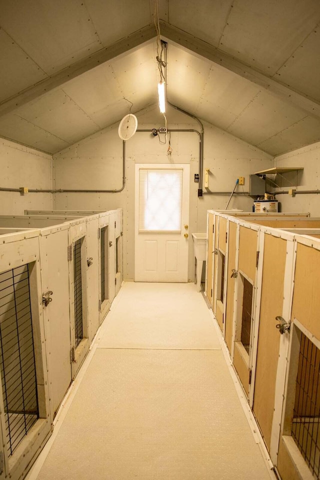 basement with a sink