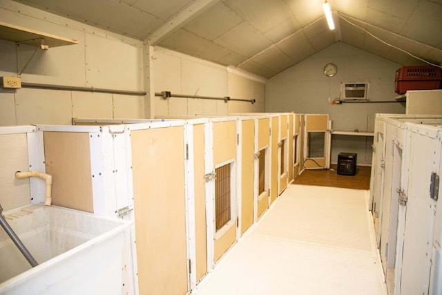 storage area featuring an AC wall unit