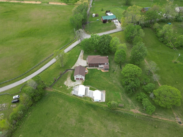 aerial view with a rural view