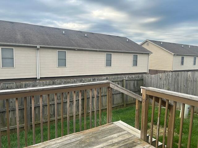 deck featuring a fenced backyard