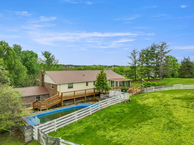 140 Adams Ln, Richmond, KY 40475 - back of property featuring metal roof and a deck