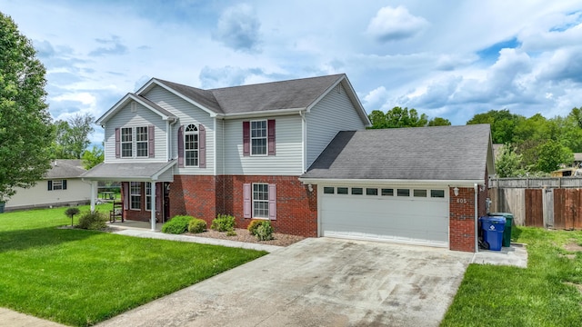605 Coleman Dr, Berea, KY 40403 - traditional-style home with fence, a garage, brick siding, and concrete driveway